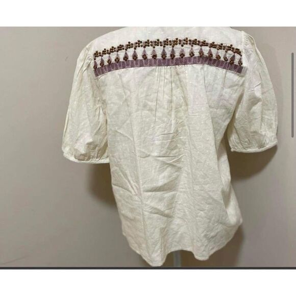 Anthropologie Embroidered Peasant Blouse Size 2 - Picture 7 of 10
